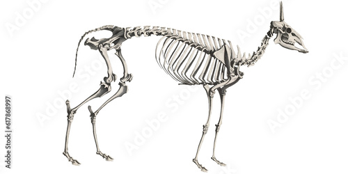 Animal Anatomy Deer Skeleton Scientific Illustration Isolated Fauna And Flora Anatomic Haunted Forest