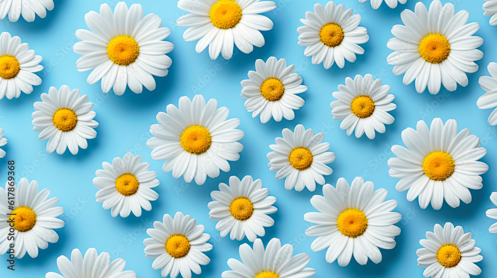 Daisy flower background. Floral pattern design. Generative Ai Daisy flower background. Floral pattern design. Generative Ai
