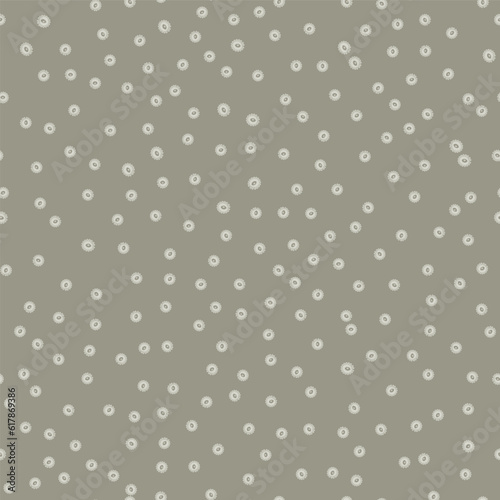 Ditzy Paisley seamless vector pattern background. Beautiful hand drawn floral scattered design tiny flower background. Dense neutral beige ecru repeat. Brushstroke loose style of botanical motifs