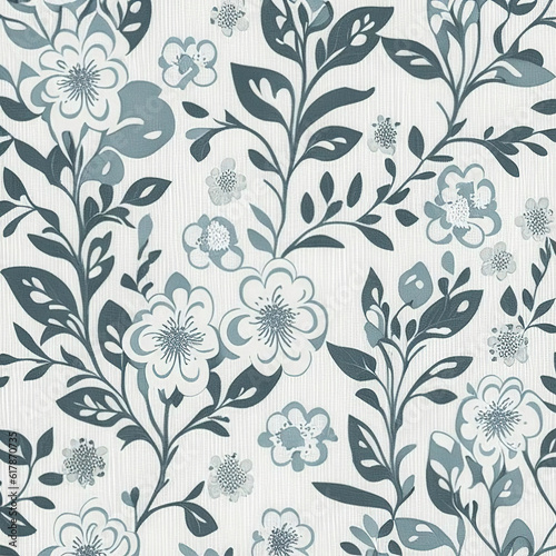 Floral decorative abstract background with gray flowers in scandinavian style © Tanita
