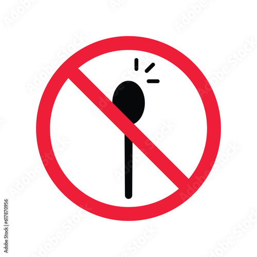 Forbidden spoon vector icon. Prohibited Warning, caution, attention, restriction label, ban,  danger. No spoon flat sign design. Do not use spoon symbol pictogram