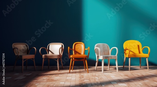 Job recruiting concept.winner chair. 3d rendering
