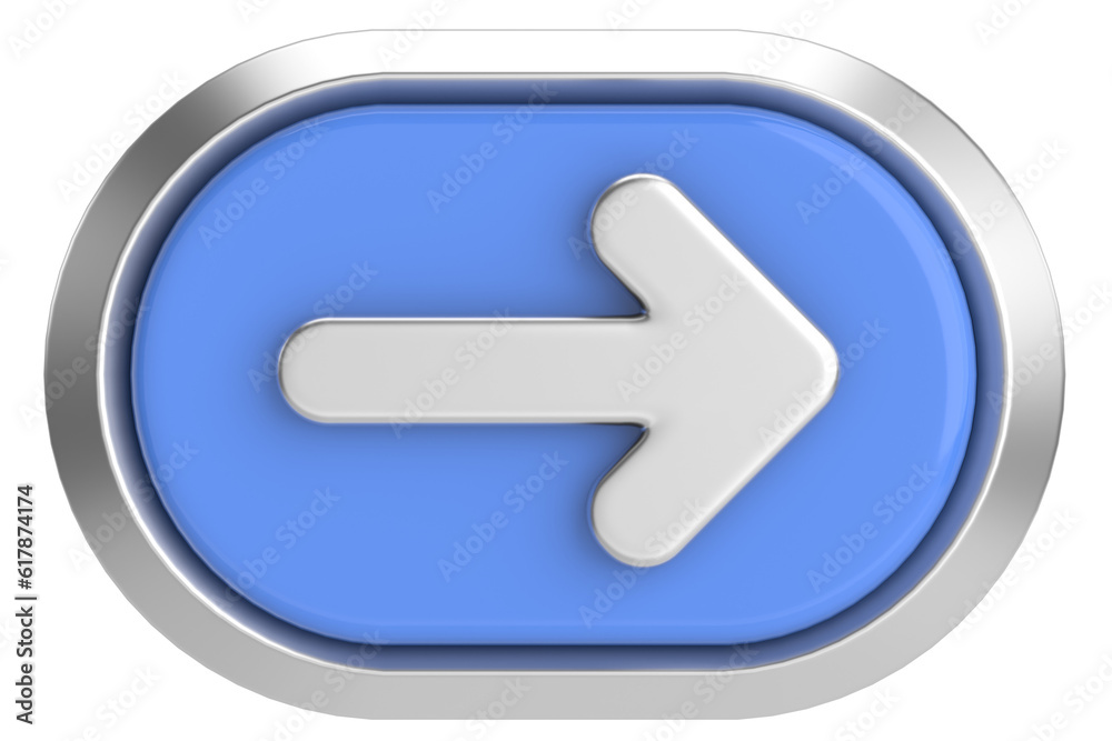 Next button. Continue button. 3D illustration. Next button. Continue button. 3D illustration.