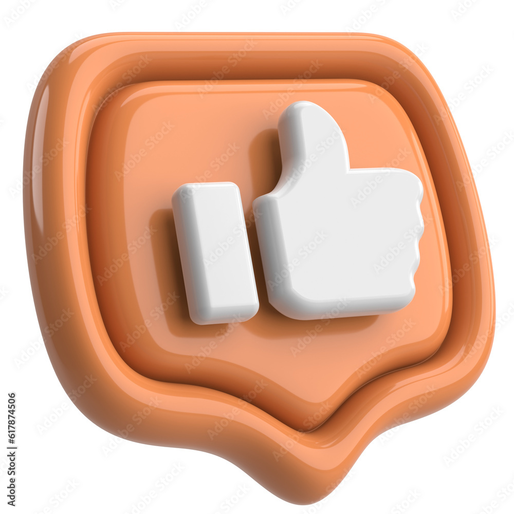 Like icon. Like button. 3D illustration.