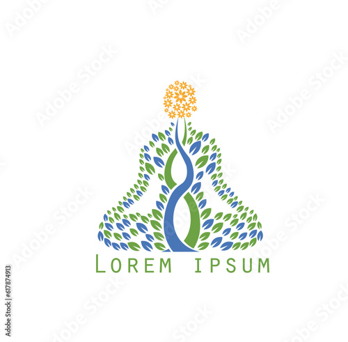 Fotografi vector ,illustration,logo,tree form yoga pattern eps 10