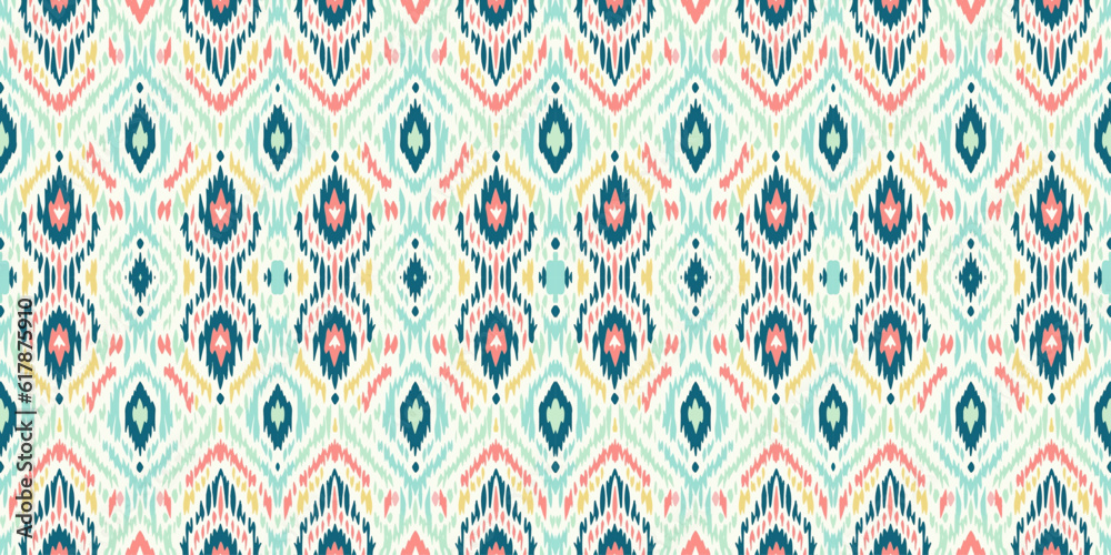 Seamless batik pattern, Seamless floral batik pattern, and Seamless motif pattern resemble ethnic boho, Aztec, and ikat styles. designed for use in satin, wallpaper, fabric, curtain, carpet, Batik Emb