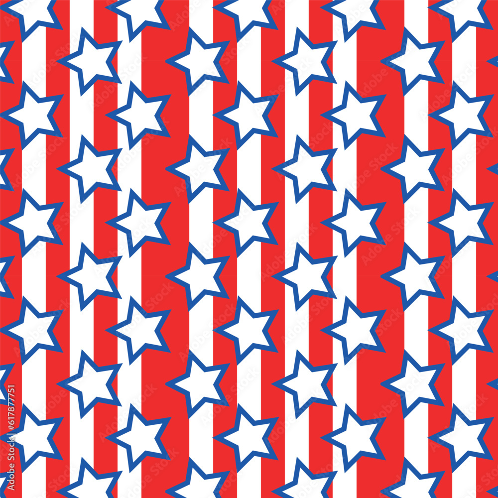 Fototapeta premium happy 4th of july independence day america stars freedom seamless pattern