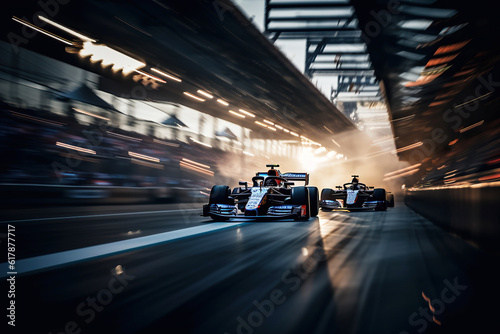 ai generated  Illustration  sport racing cars arein a row