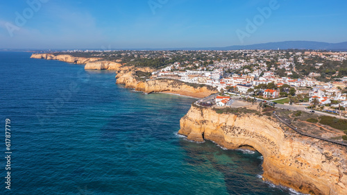 Wallpaper Mural Aerial view of the rocky shores of the village of Carvoeiro in southern zone of the Algarve. Torontodigital.ca