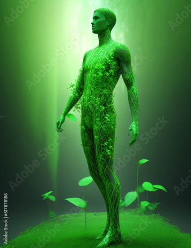 3d rendered illustration of a person in a green