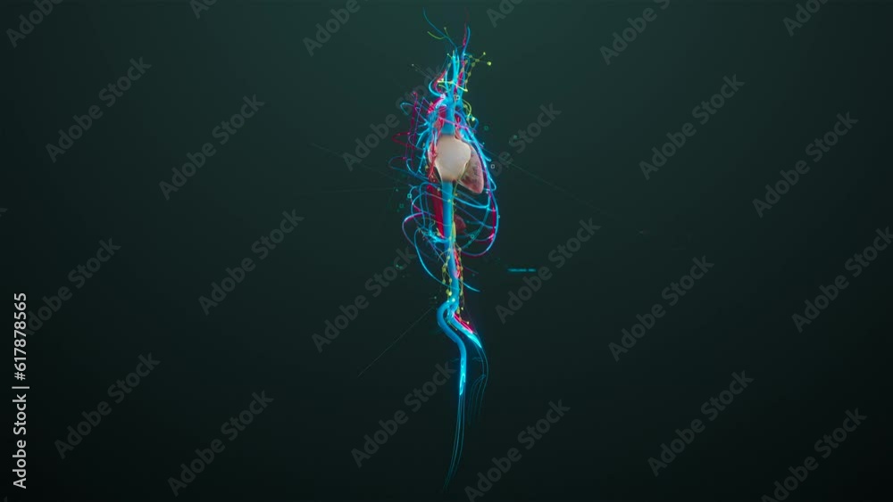 Realistic human anatomy model for study displays circulatory and lymphatic systems