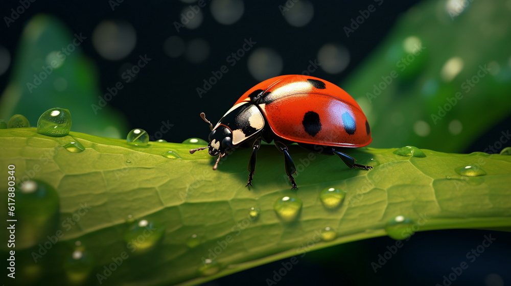 Obraz premium ladybug on leaf