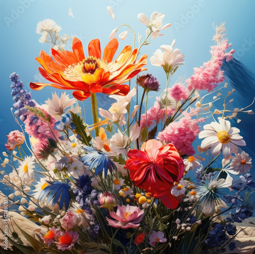 Summer flowers concept - Assortment of colorful flowers