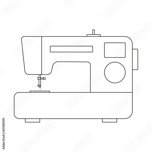 The icon of a modern sewing machine for sewing clothes on a white background.