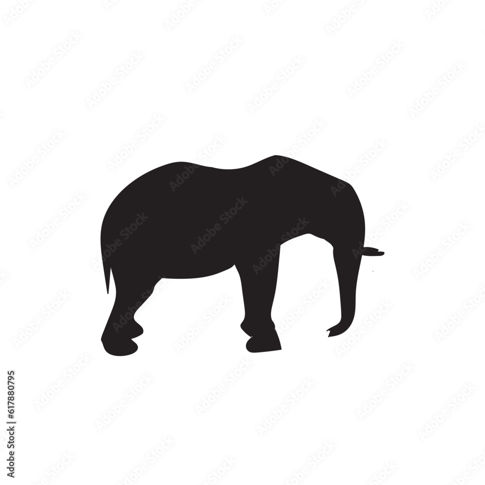 elephant silhouette isolated on white background
