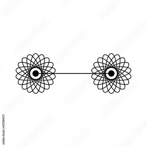 Quantum entanglement icon. Two entangled particles. Vector Illustration photo