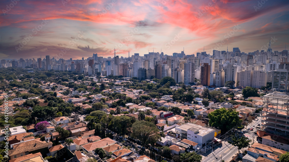 Residential Buildings And Houses In The Itaim Bibi Neighborhood In São 