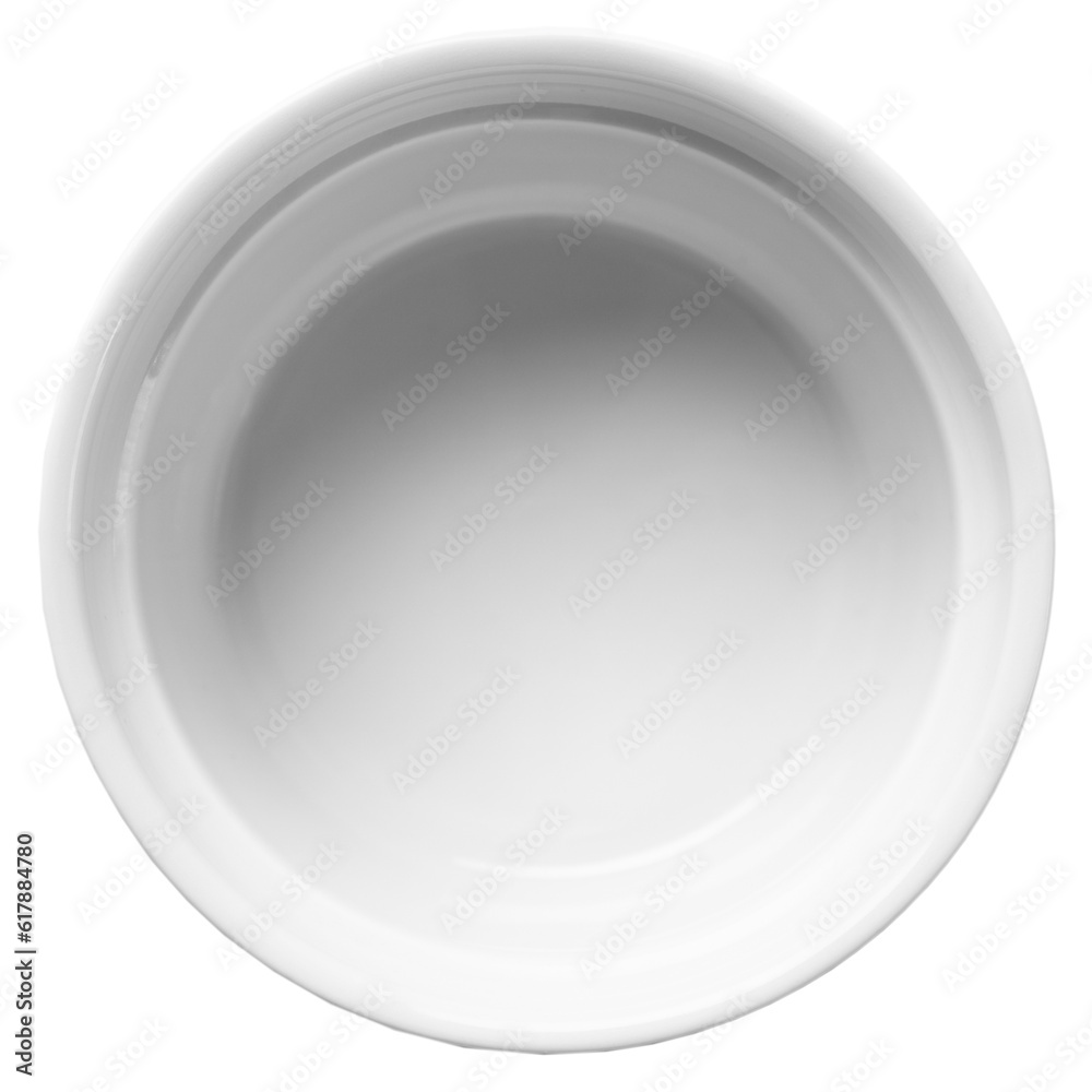 Empty ceramic bowl isolated on white background, top view Empty ceramic bowl isolated on white background, top view