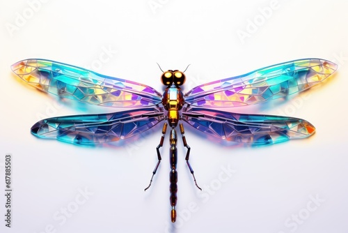 Futuristic Artificial insect dragonfly isolated on white background