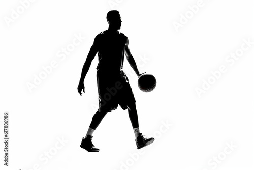 silhouette of a person dribbling a basketball  © GHArtwork