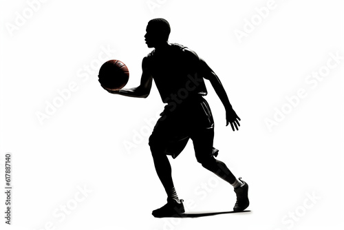 silhouette of a person holding a basketball