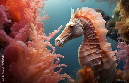 a sea horse in a coral reef