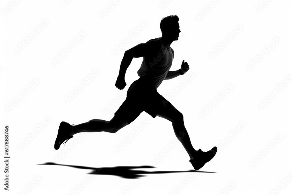 silhouette of a man running