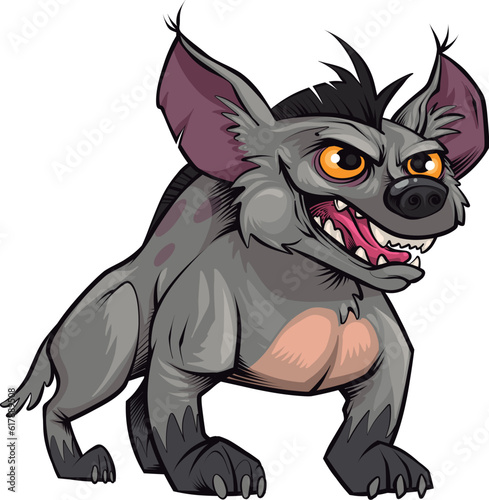 A fierce and funny cartoon hyena. (ID: 617889508)