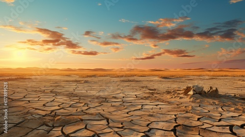 Dried lake. Cracked earth. Global warming. Generative AI.