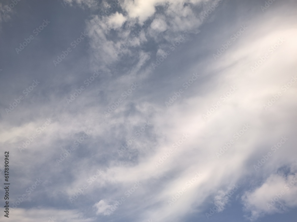 Cirrocumulus clouds gradually becoming denser