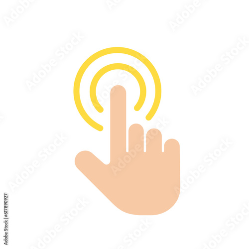 Touch screen finger hand press push icon vector	