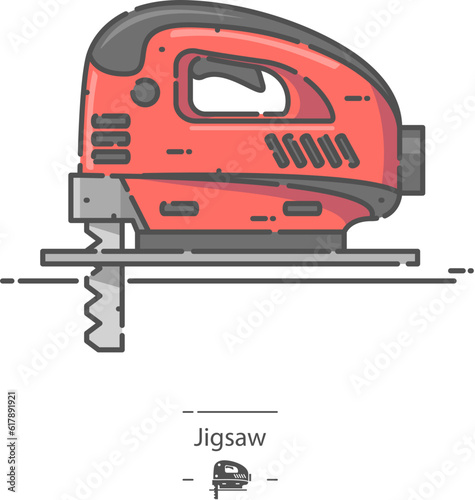 Jigsaw Power Tool - Line color icon