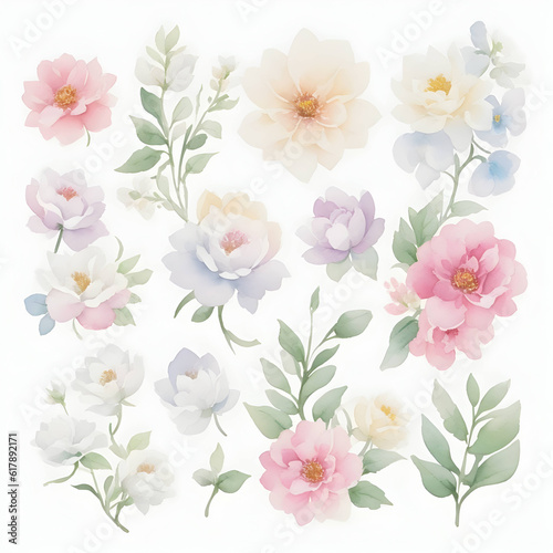 Bouquet of flowers in white background © habiburrahaman