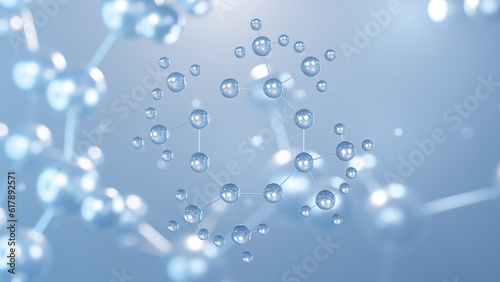 Fototapeta Naklejka Na Ścianę i Meble -  octamethylcyclotetrasiloxane molecular structure 3d, flat model, d4 silicone, structural chemical formula view from a microscope