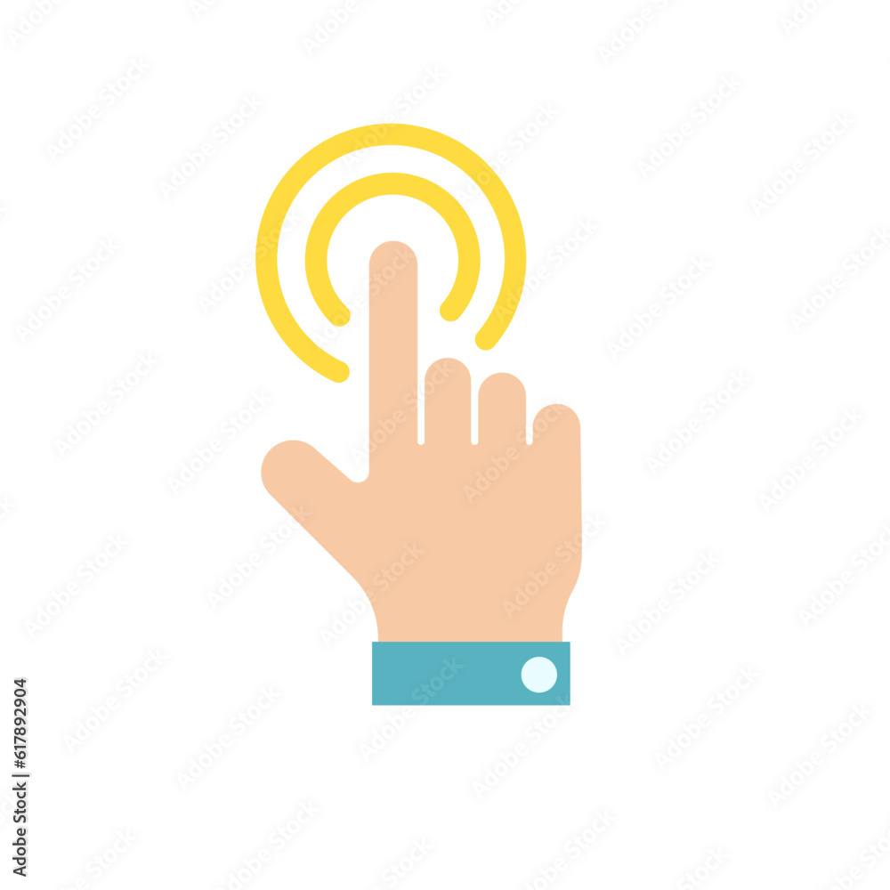 Touch screen finger hand press push icon vector Touch screen finger hand press push icon vector
