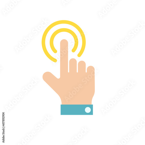 Touch screen finger hand press push icon vector