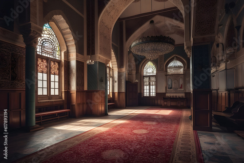 classic mosque interior  generative ai