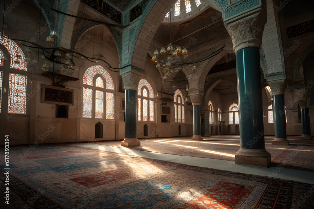classic mosque interior ,generative ai