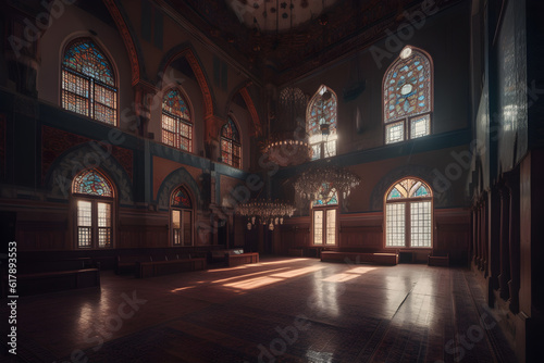 classic mosque interior ,generative ai © Leo