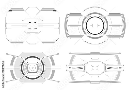 Hud futuristic element. Hi-tech user interface. Abstract virtual target. Vector illustration.