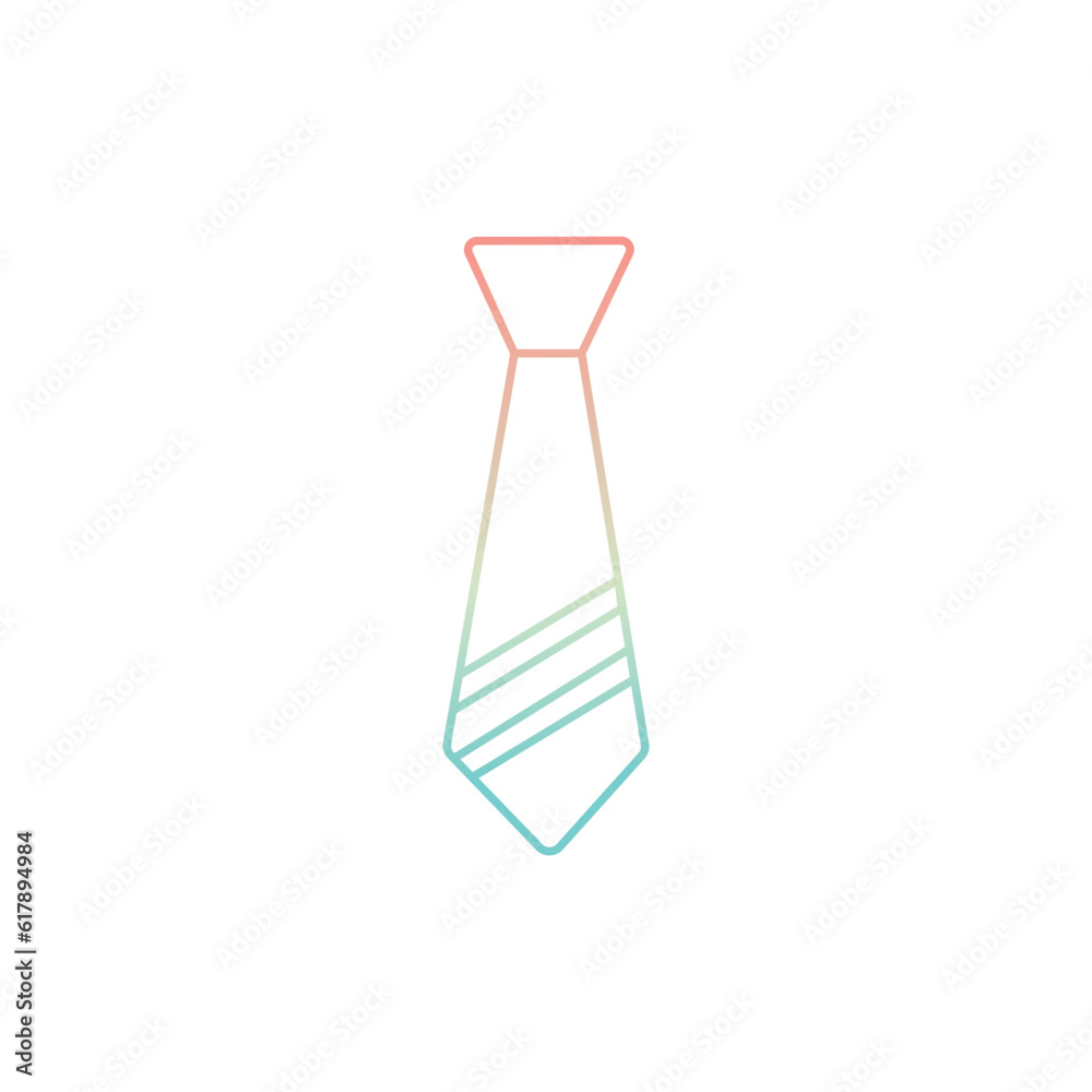 gradient cute necktie isolated icon vector illustration