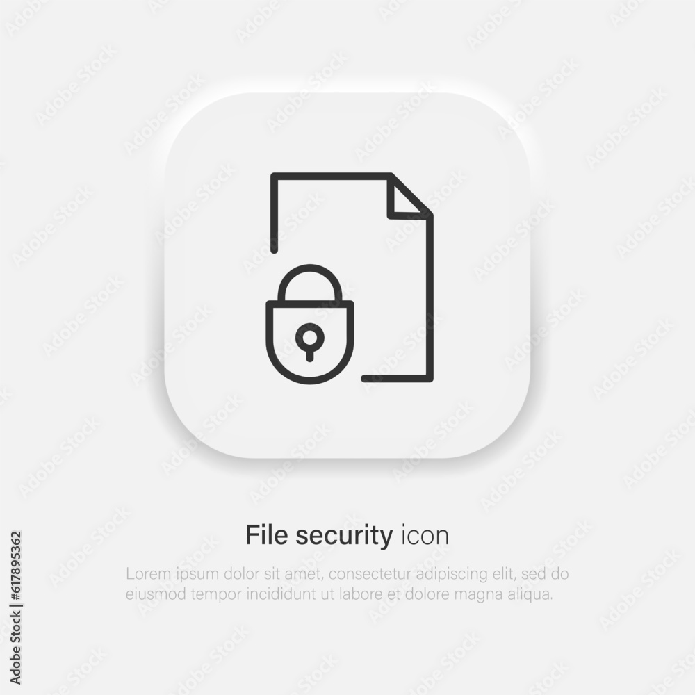 Document with security password protection. Digital cyber security
