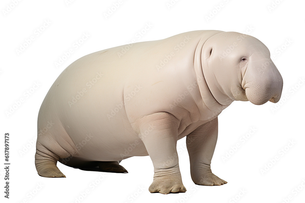Naklejka premium Dugong. Transparent background. generative AI