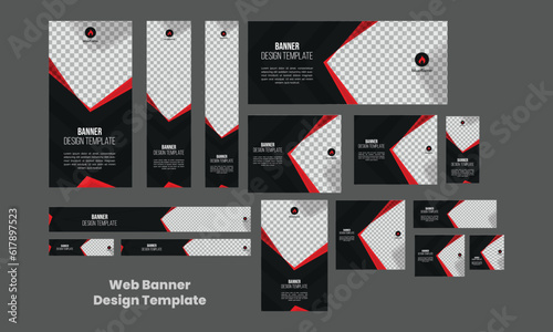 set of editable corporate & business web banner template, social media post cover ads, flyer, annual reposts, profile, poster, invitation card, vector illustrator. 