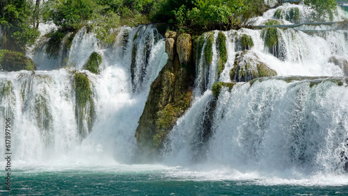 scenic waterfall in krka national park