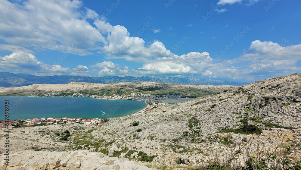 Naklejka premium panoramic view over pag city