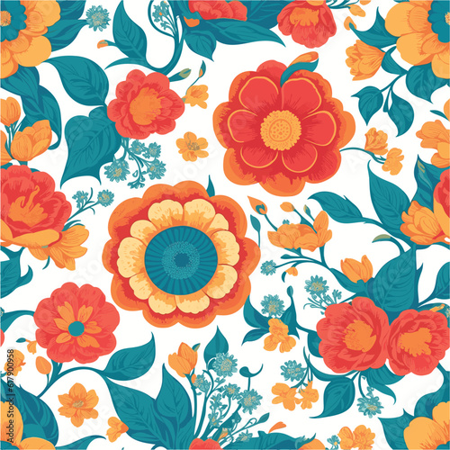 Vector-illustration-of-a-seamless-beautiful-flowers-pattern -design-for-printing-on-fabric-and-textile -wrapping-paper.-Wallpaper-for-walls