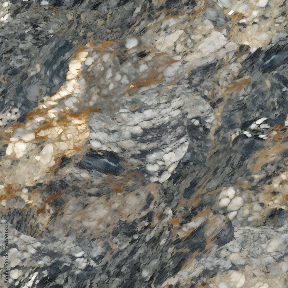 Naklejka premium A seamless pattern featuring granite texture, showcasing the unique textures and intricate details of this natural stone in different colors. Generative AI