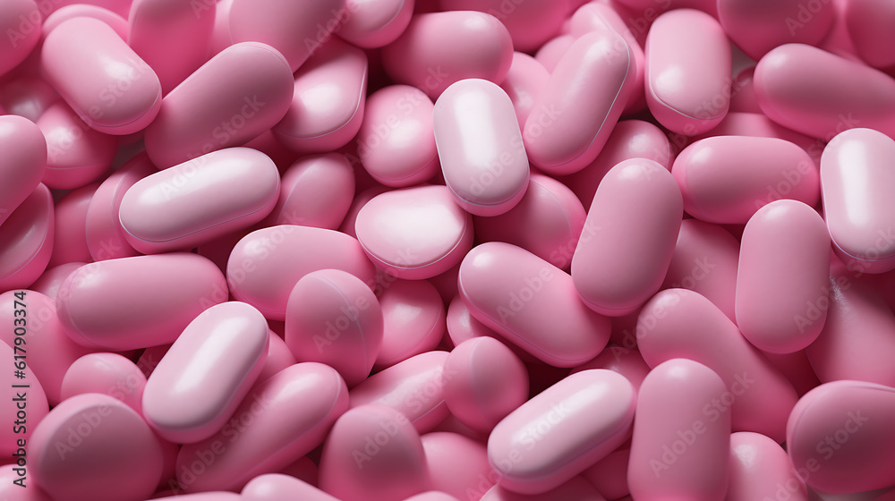 A lot of pink pills.Created with Generative AI technology. A lot of pink pills.Created with Generative AI technology.