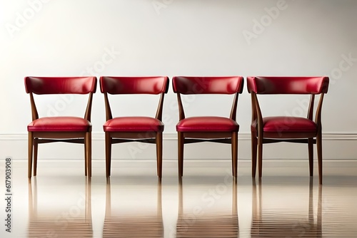 red chairs in a row generated by AI